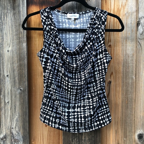 Calvin Klein | Tops | Calvin Klein Draped Neck Sleeveless Top | Poshmark